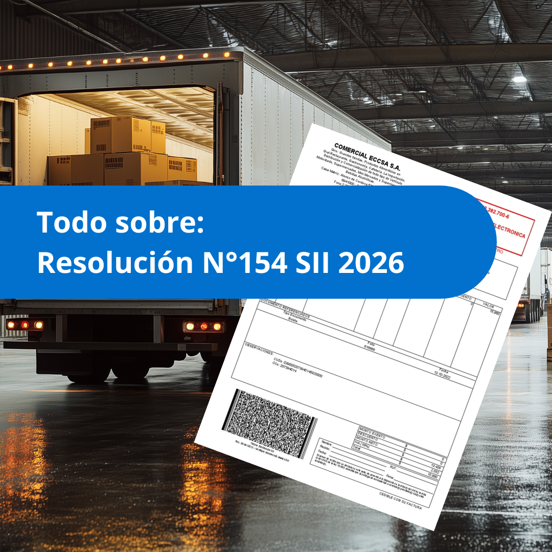 Camión con guía de despacho electrónica en tablet — Resolución N°154 SII 2026